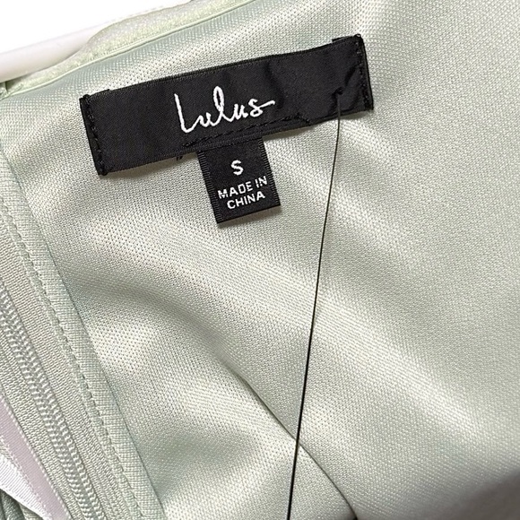 Lulus Always Celebrating Sage Asymmetrical Off Shoulder Mini Dress Small NWT - Picture 11 of 16